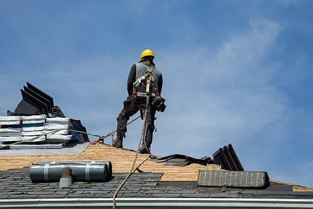 Professional Gutter Installation technician working in Nuevo, CA